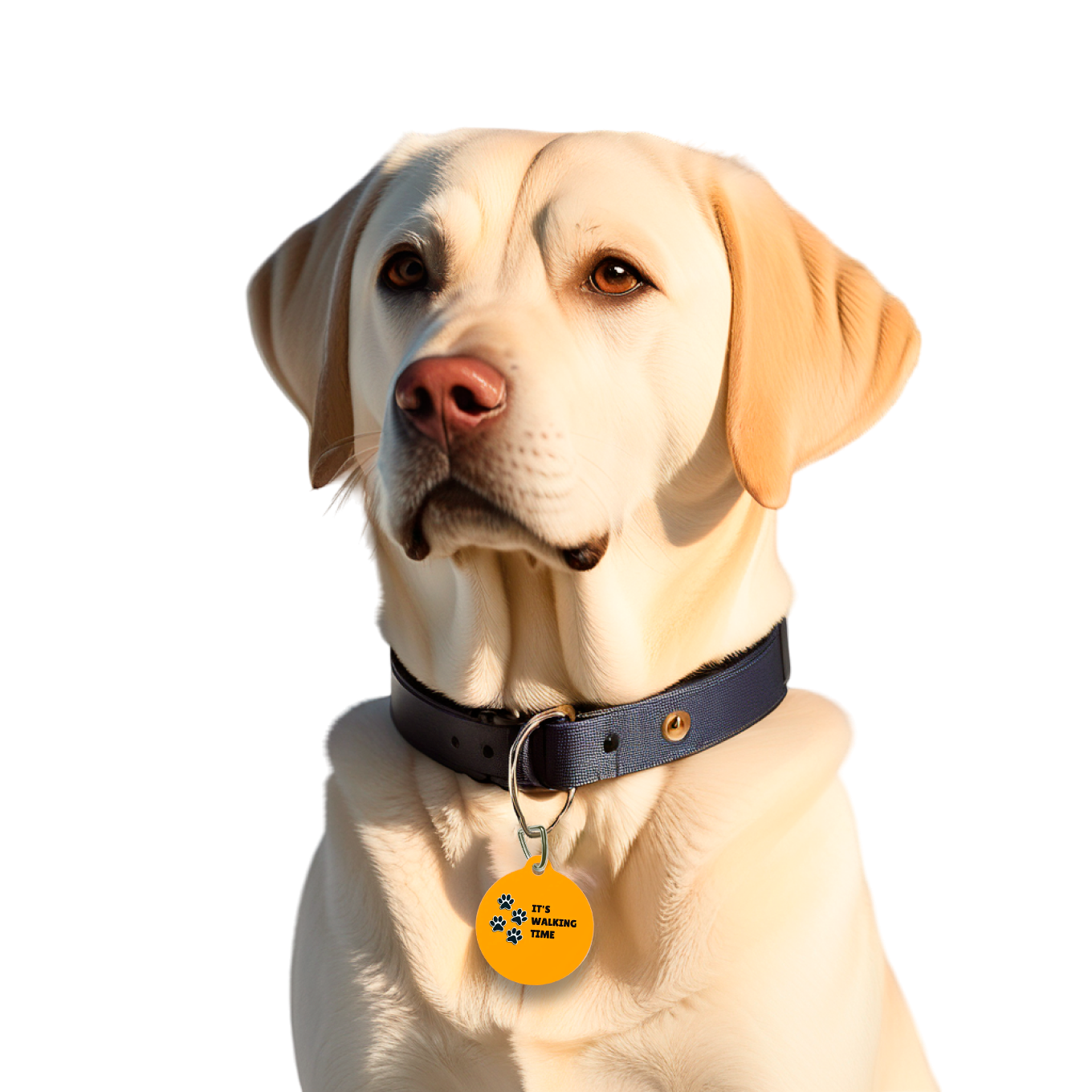 Dog with Custom QR Pet Tag